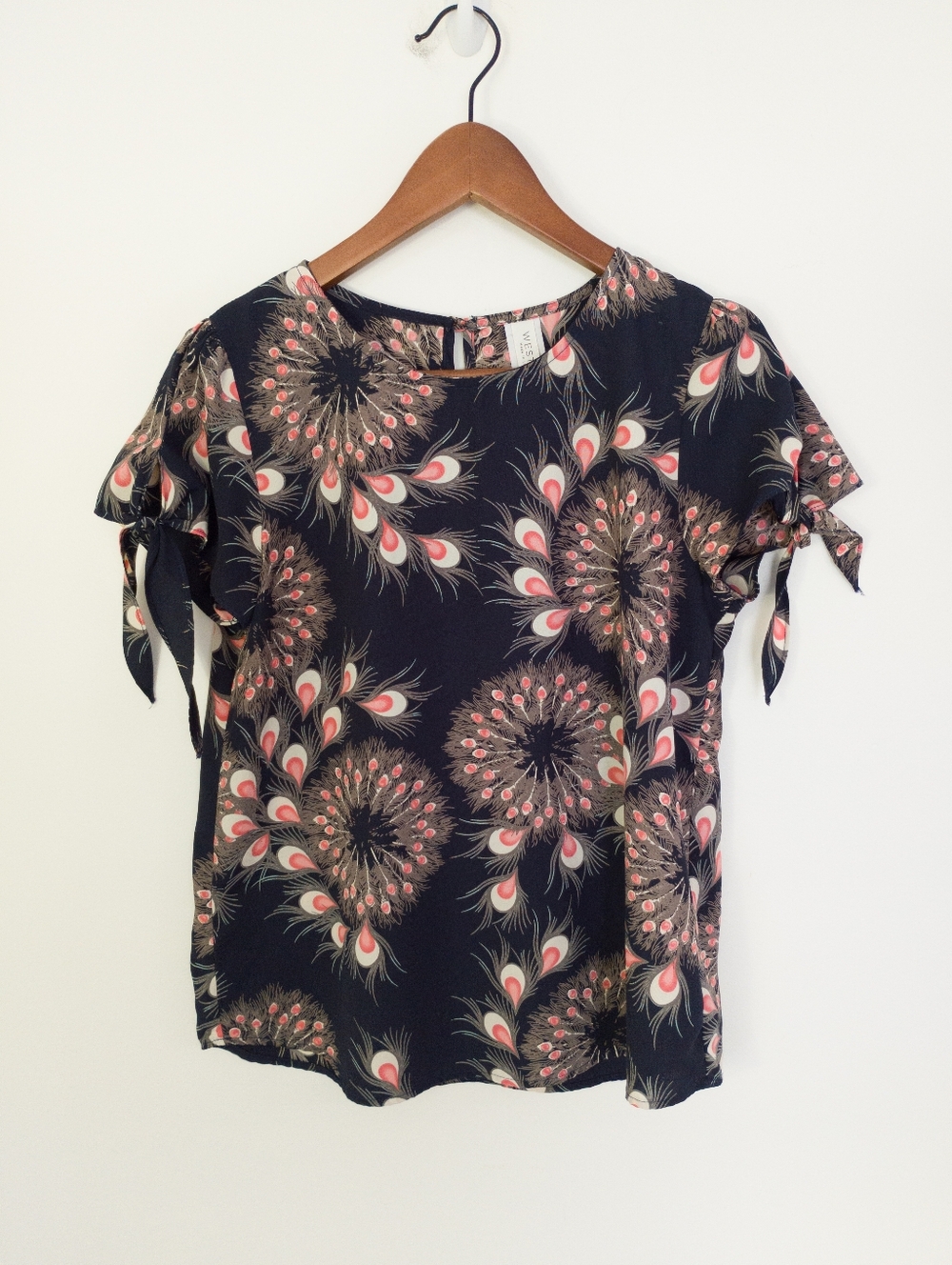 Westmoon Floral Tie Sleeve Blouse Size Small